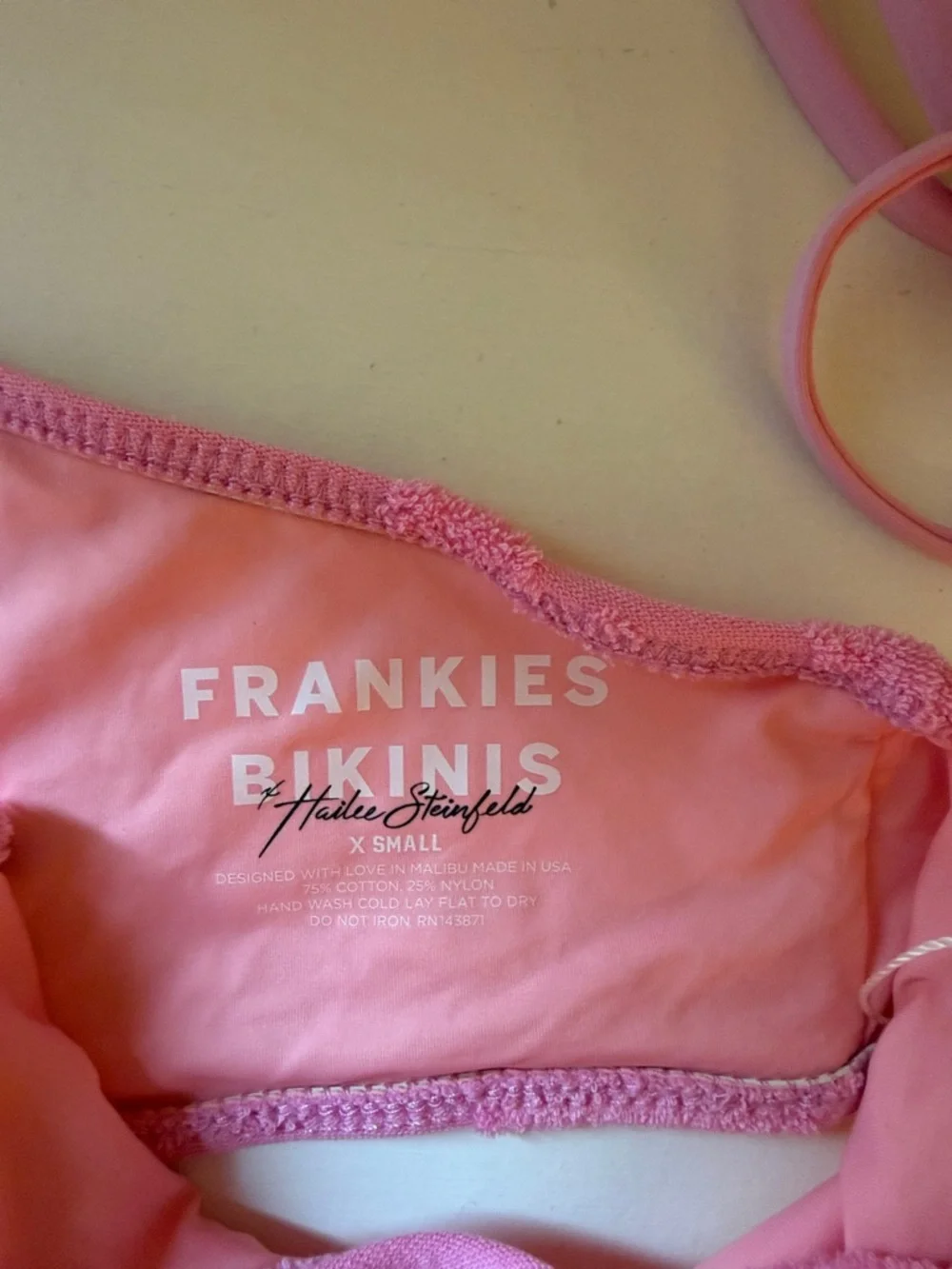 Frankies Bikinis Pink Floral Terry String Bikini